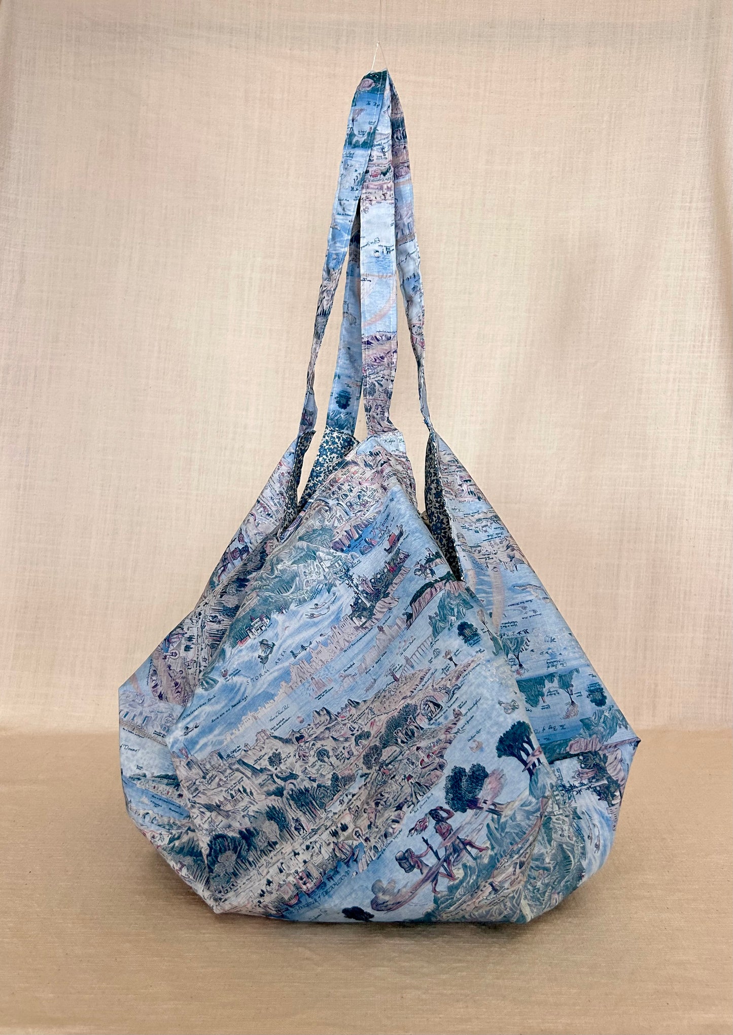 Classic Japanese Natsu Tote Bag with Liberty Fabrics’ Atlas of Dreams collection Mother ‘s Day Gift