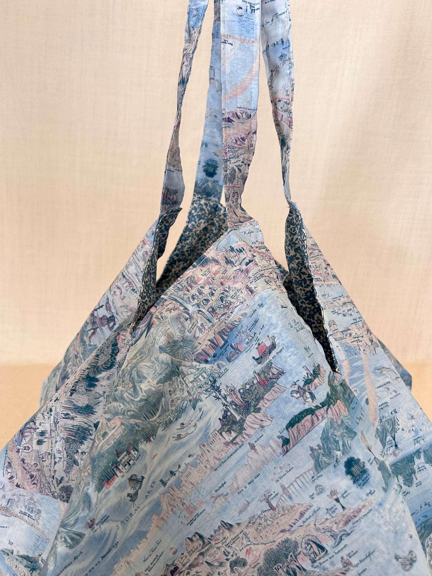 Classic Japanese Natsu Tote Bag with Liberty Fabrics’ Atlas of Dreams collection Mother ‘s Day Gift