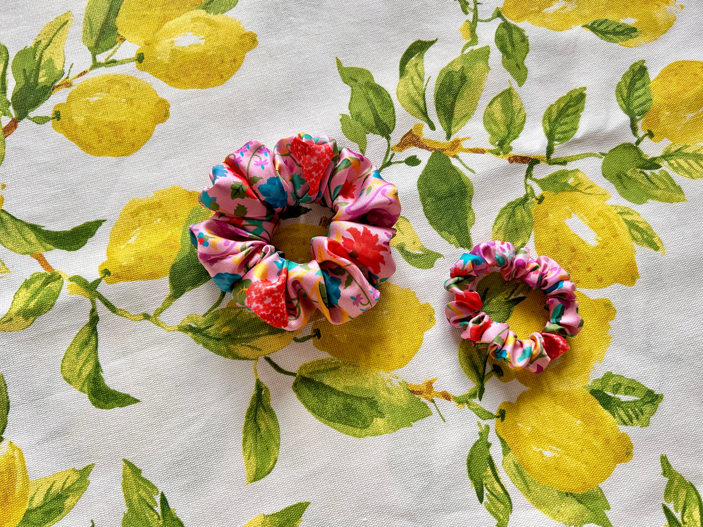 Liberty Silk Twill Garden of Adonis Scrunchie set New Collection