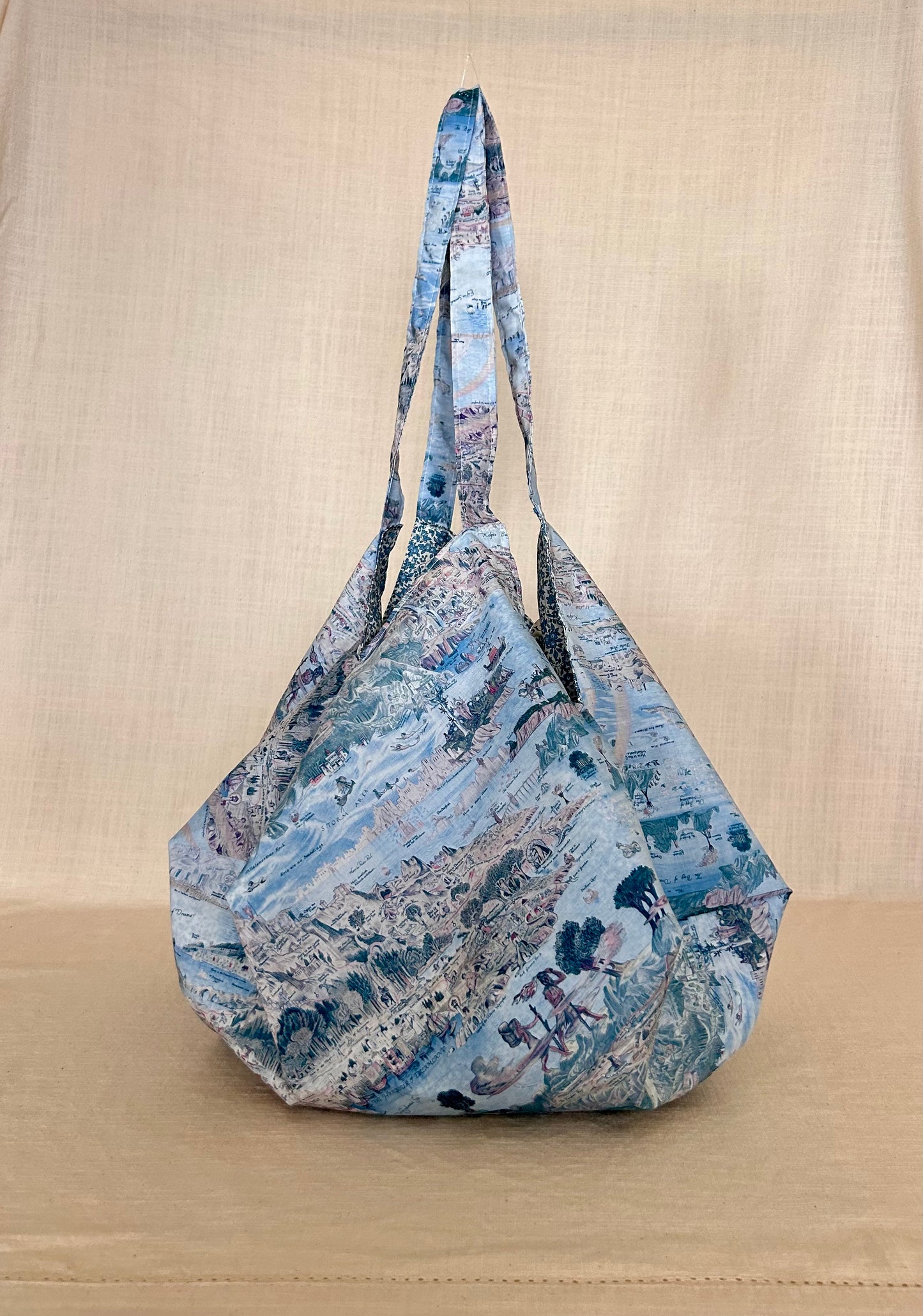 Classic Japanese Natsu Tote Bag with Liberty Fabrics’ Atlas of Dreams collection Mother ‘s Day Gift