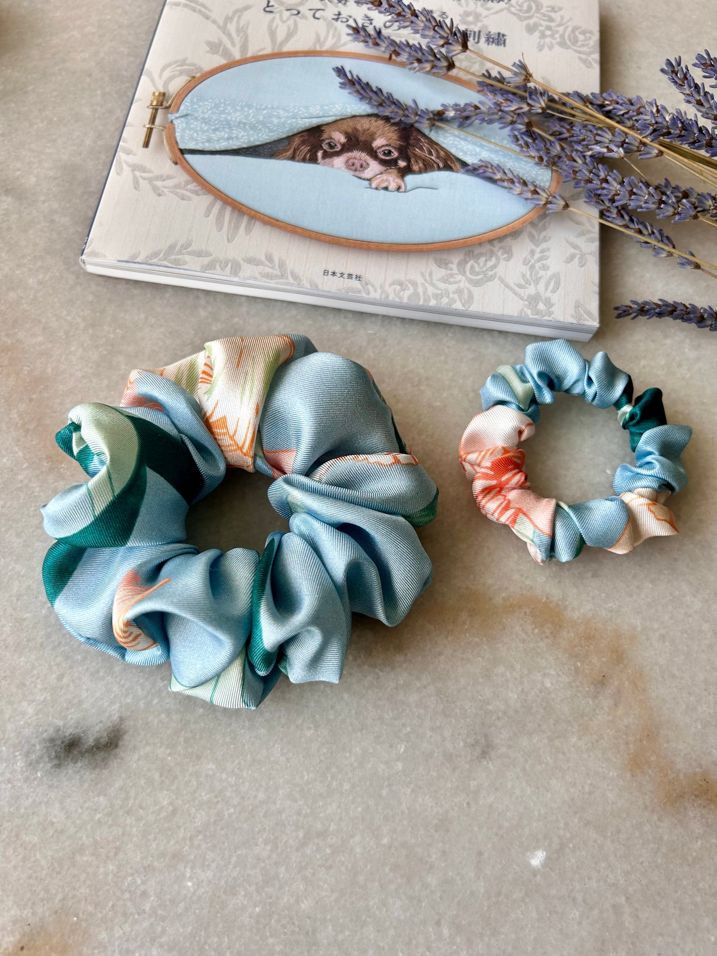 Liberty Silk Twill Ohara Tulip Scrunchie set New Collection