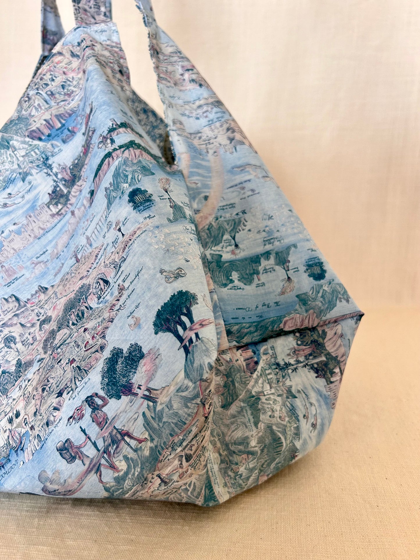 Classic Japanese Natsu Tote Bag with Liberty Fabrics’ Atlas of Dreams collection Mother ‘s Day Gift