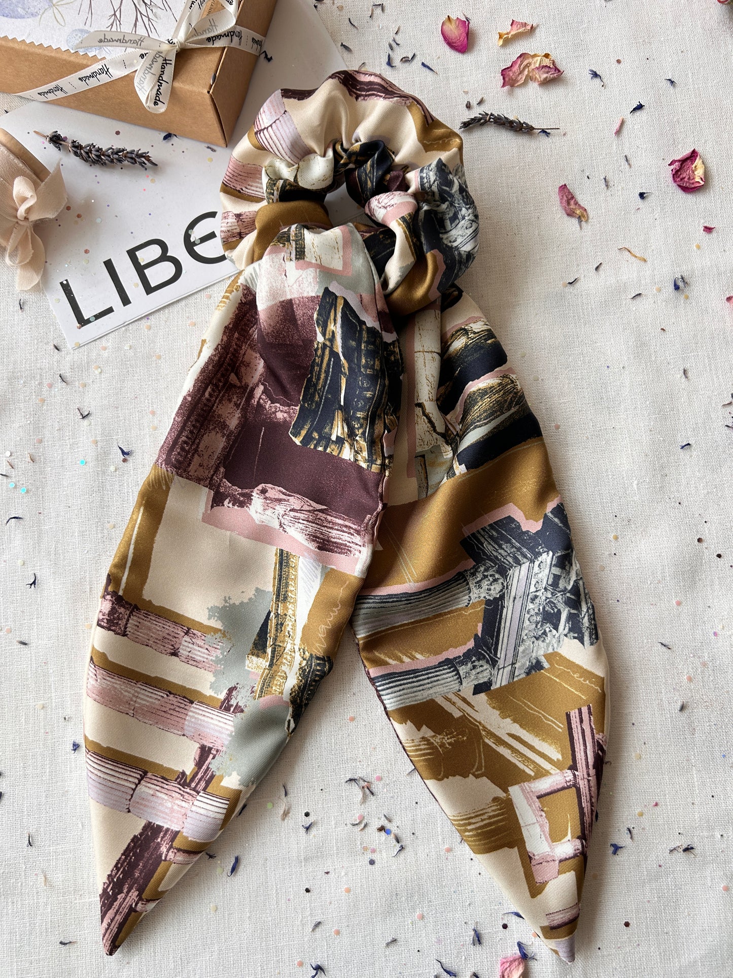 Liberty Athena silk twill headscarf scrunchie