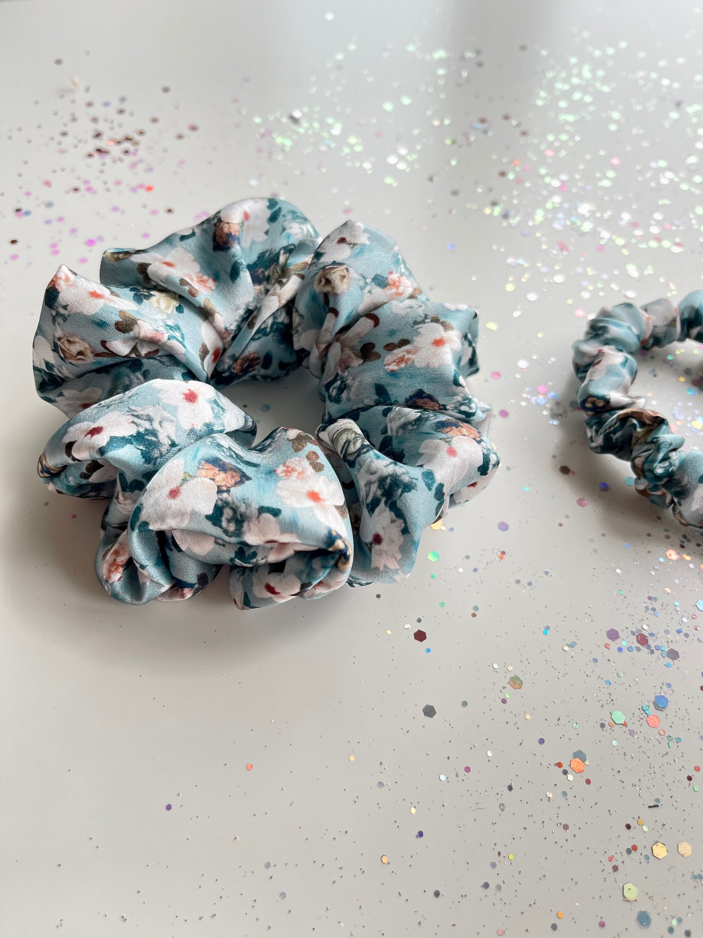 Elegant silk Scrunchies Liberty Belgravia silk satin Set of Two