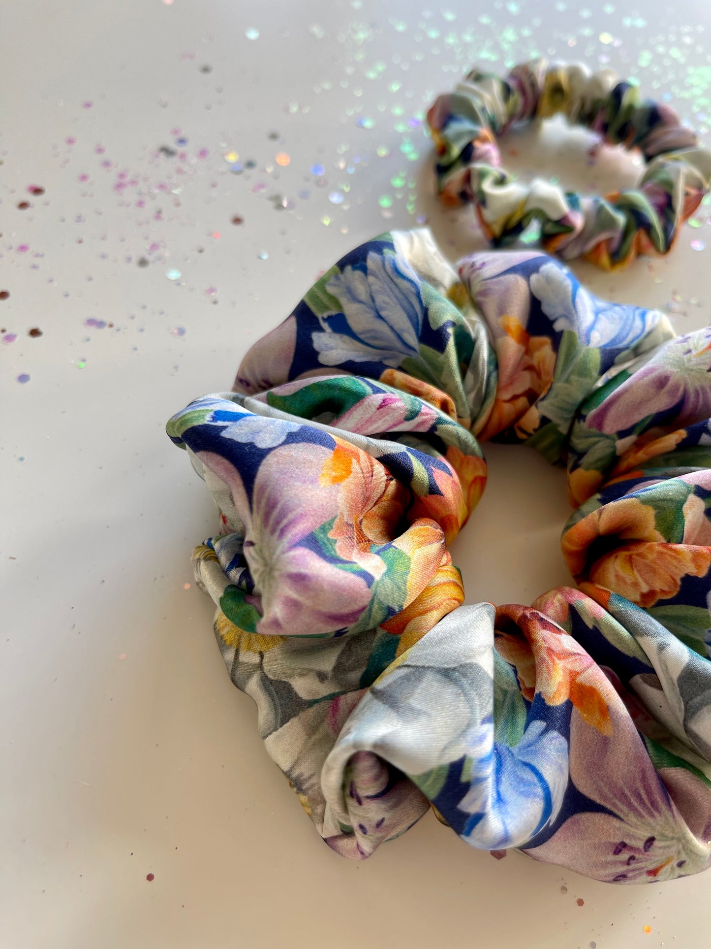 Elegant Silk Scrunchies Liberty Melody Blooms silk satin Gift Set