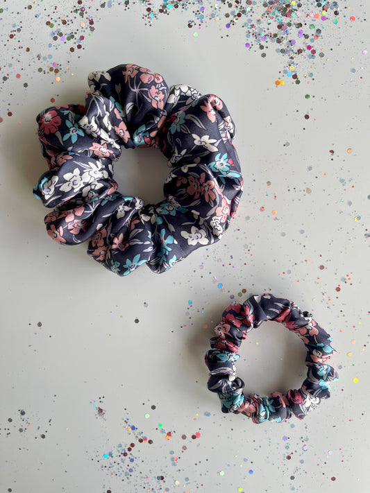 Elegant silk Scrunchies Liberty Belgravia silk satin Set of Two