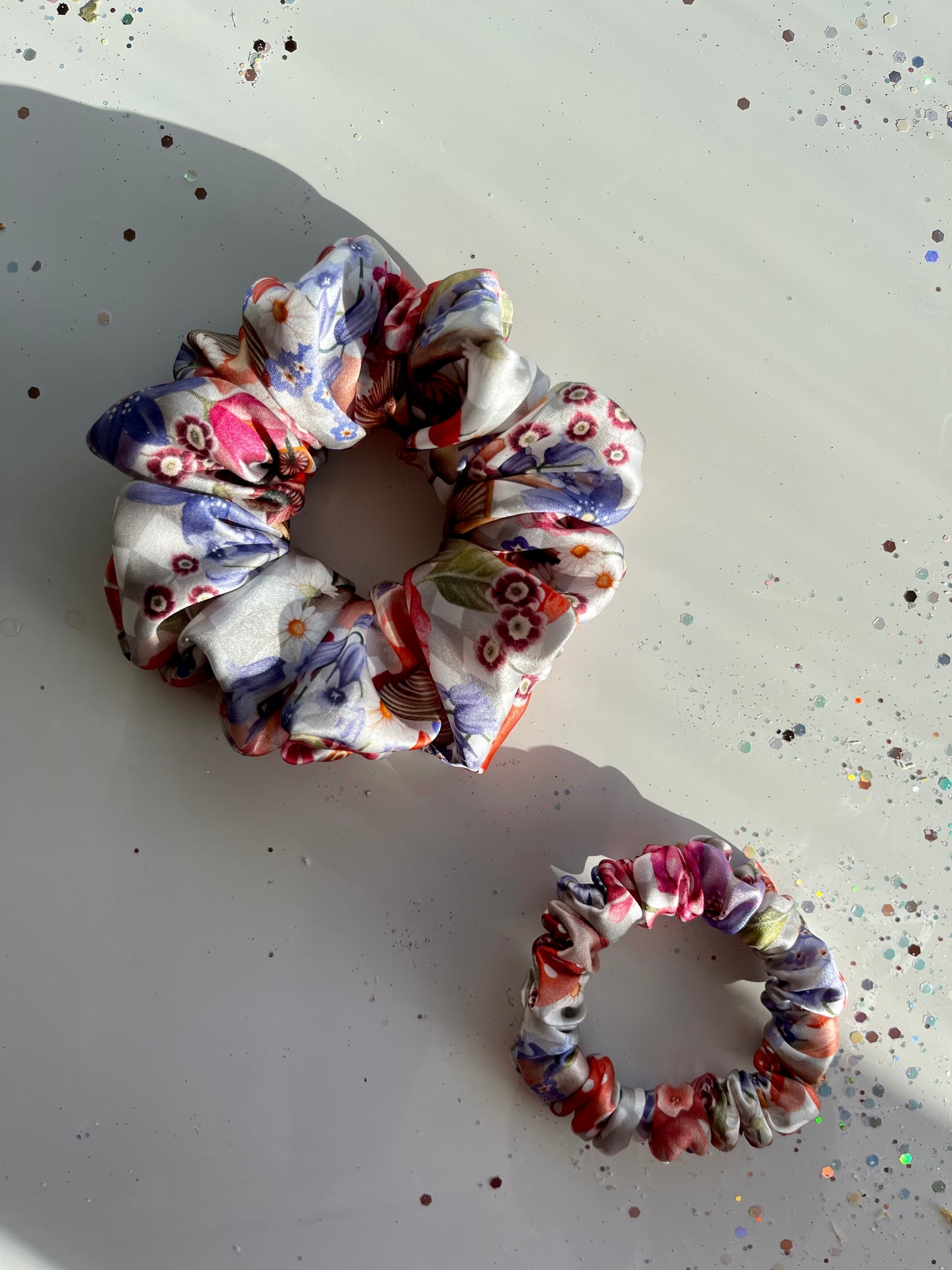 Elegant Silk Scrunchies Liberty Belgravia silk satin-Land of Make Believe