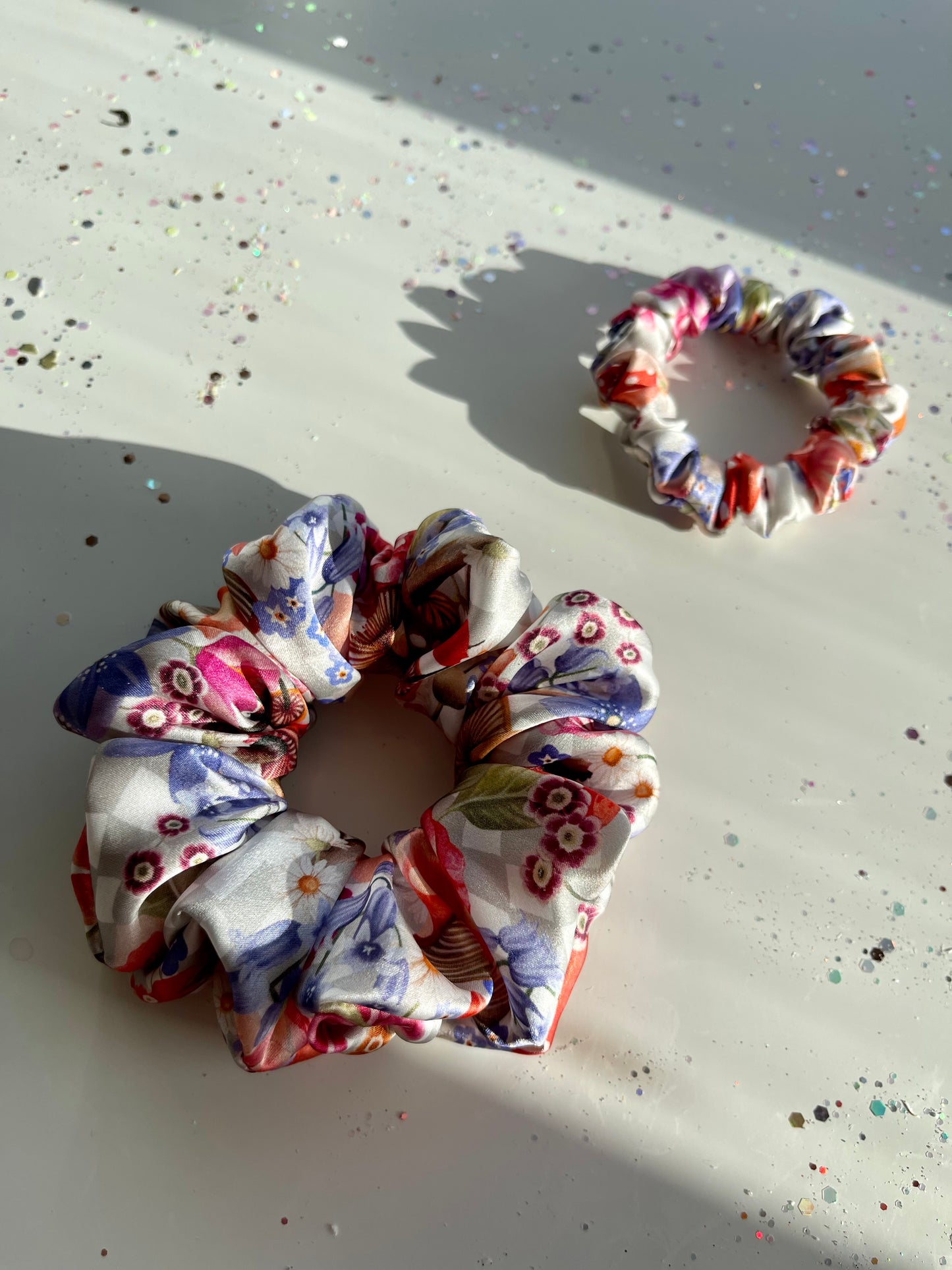 Elegant Silk Scrunchies Liberty Belgravia silk satin-Land of Make Believe