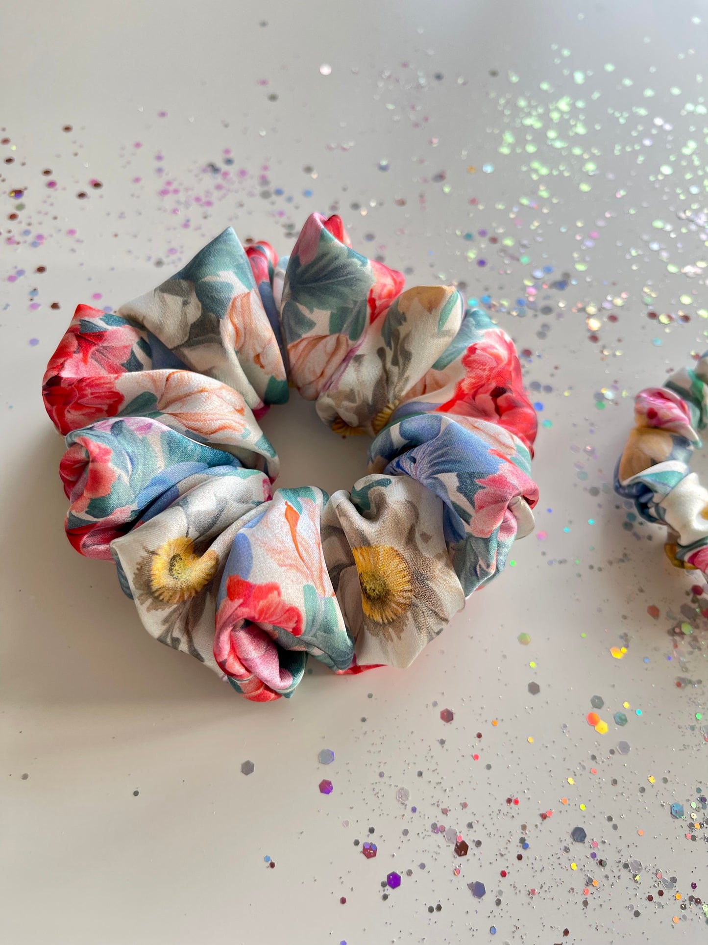 Elegant Silk Scrunchies Liberty Melody Blooms silk satin Gift Set