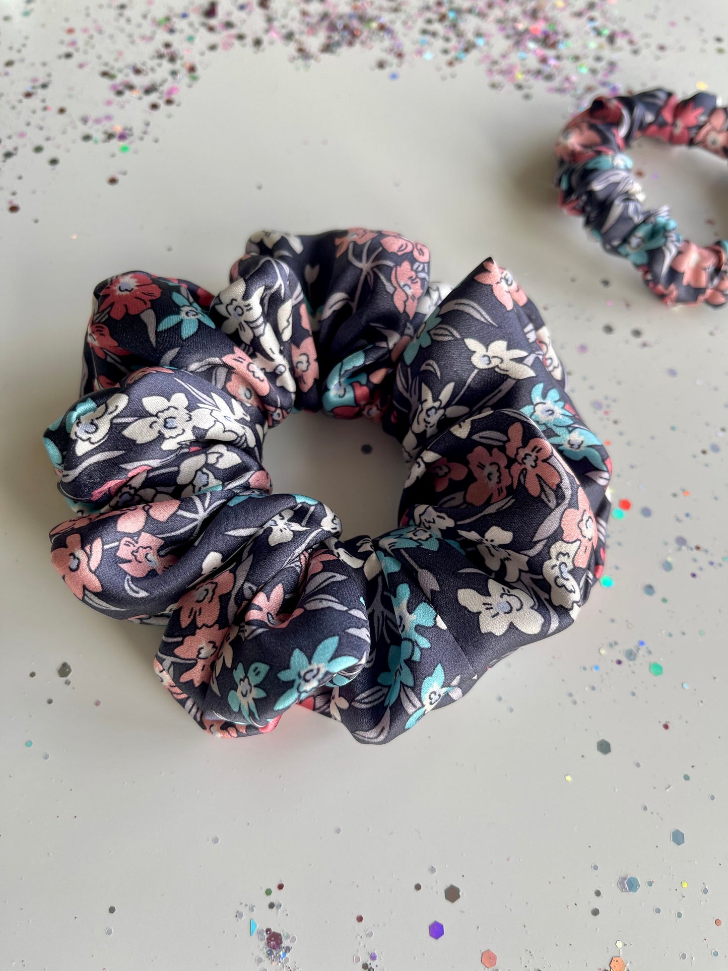 Elegant silk Scrunchies Liberty Belgravia silk satin Set of Two